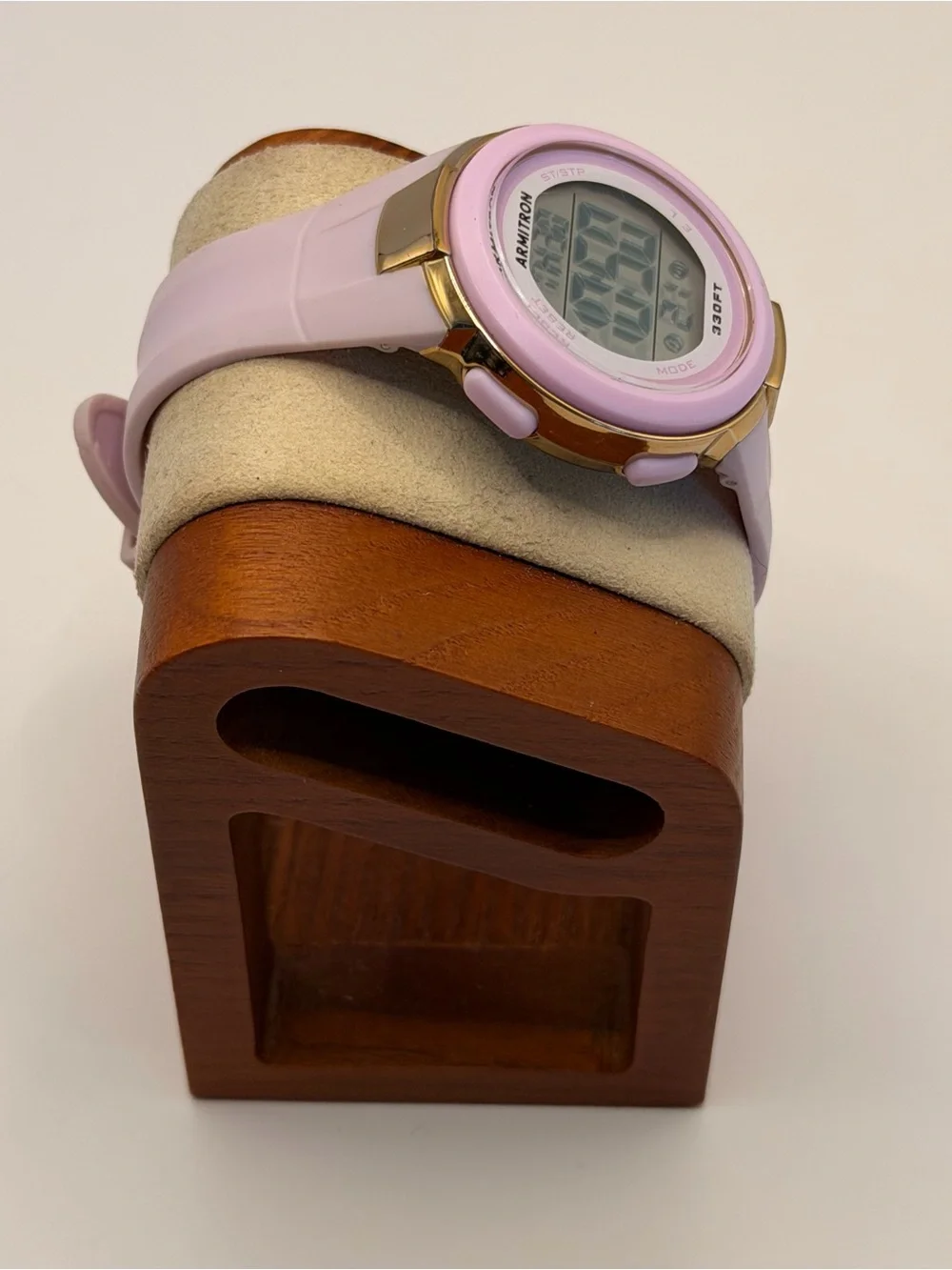 Armitron Digital Alarm Chrono Watch 45/7126 Women 100m Pink/gold Tone